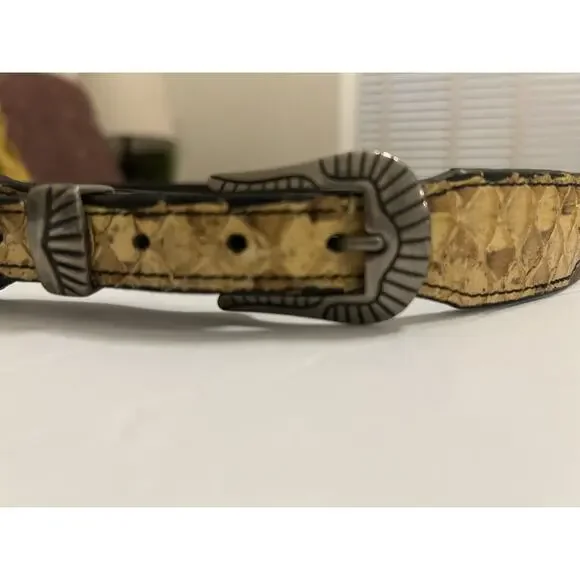Southwick Leathers Python Belt Size 30” Western Handmade Silver Buckle Women - Picture 2 of 13